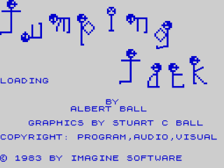 Jumping Jack title screen for ZX Spectrum